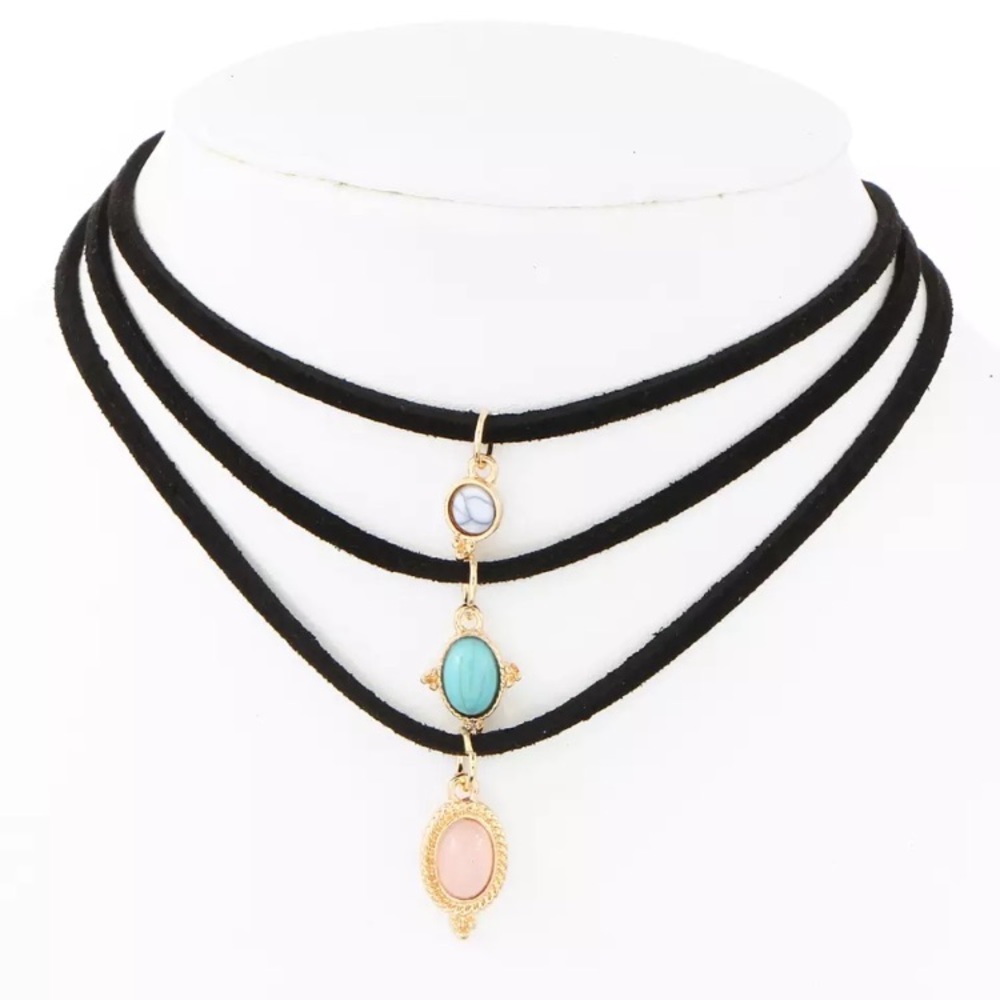 Layered charm necklaces set boho lot of 3